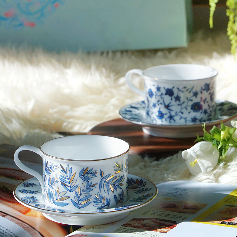 十一窑咖啡杯碟云汀青花陶瓷杯碟高颜值高端精致咖啡杯套装家用 - 图1