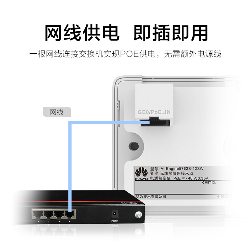 华为无线ap面板吸顶企业级全屋Wi-Fi6覆盖双频3000M智能天线AirEngine5762S/5761S-11SW/12SW/10W/11W/11/12 - 图2