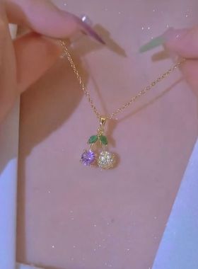 夏季樱桃钛钢项链女轻奢小众