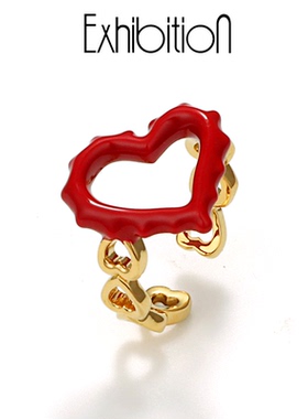 EXHIBITION珐琅爱心戒指