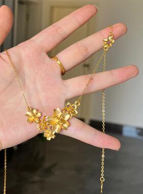 古法三生三世繁花似锦花朵黄金项链花团锦簇婚嫁结婚系列女款首饰