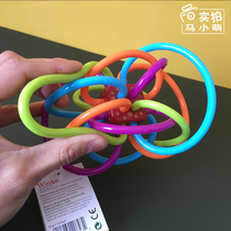 Manhattan Hands Catch Ball Rattle solid teeth Tactile Perception Ball Baby Balls Toys Puzzle Soft Gum can bite the teeth 