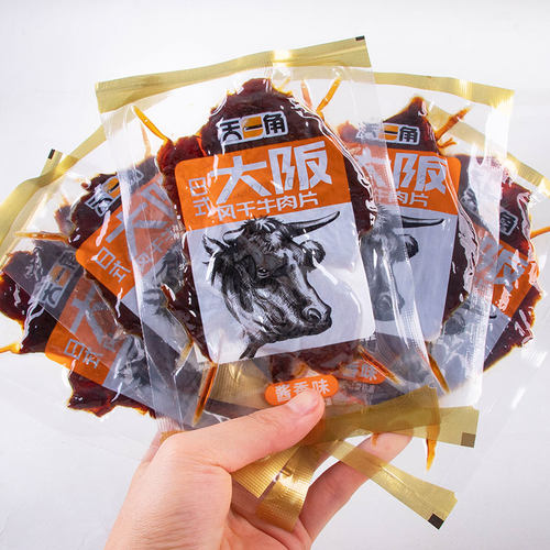 天一角牛肉干日式大阪大板刀风干牛肉片酱香味辣味天一角卤牛肉干 - 图1