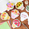 Valentine's Day flower bouquet shape message blessing card