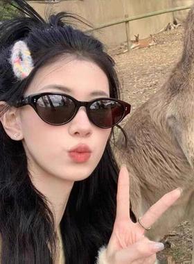 黑色猫眼太阳镜女个性遮阳