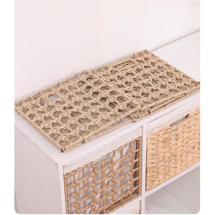 可折叠收纳筐仿藤编织格子方形可折叠衣帽间橱柜玩具收纳杂物整理,淘宝优惠券,粉丝福利购,淘宝优惠卷