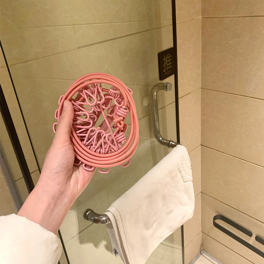 Travel clothesline clothes rack hotel portable clothes drying artifact windproof dormitory balcony indoor hanging clothes without punching