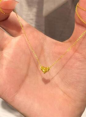 日本MUMI轻奢法式极简冷淡风碎冰冰mini爱心项炼女闪耀个性锁骨炼