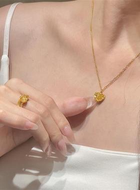 日本MUMI轻奢超闪拉丝爱心项炼女2025年新款18k包金爆款高级感时