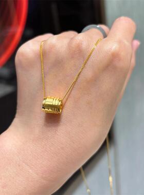 日本MUMI古法传福系列福字路路通项炼女福牌吊坠高级感首饰金锁骨