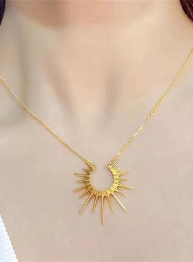 日本MUMI新款欧美设计师款太阳项炼女ins网红爆款饰品小众吊