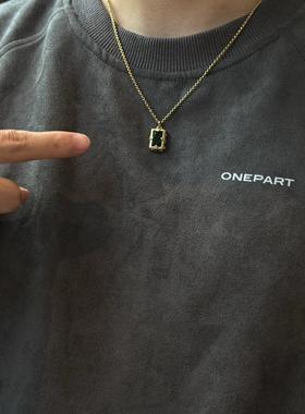 ONEPART锆石钛钢男女复古项链