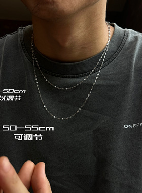 ONEPART高定系列 超闪匠心锤纹波浪嘴唇项链 男女坠链均925银