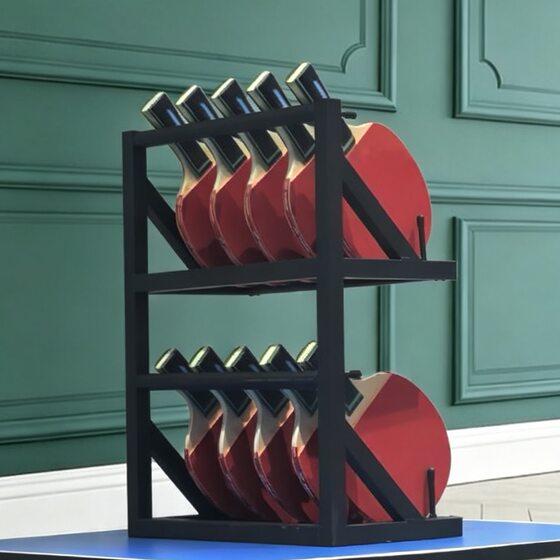 Desktop table tennis racket display storage rack black