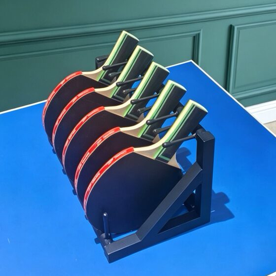 Desktop table tennis racket display storage rack black