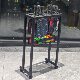Floor-standing racket storage display rack for home use