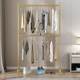 Double-layer clothes hanger floor-standing clothes drying rack dormitory home balcony simple liftable clothing store strong coat rack