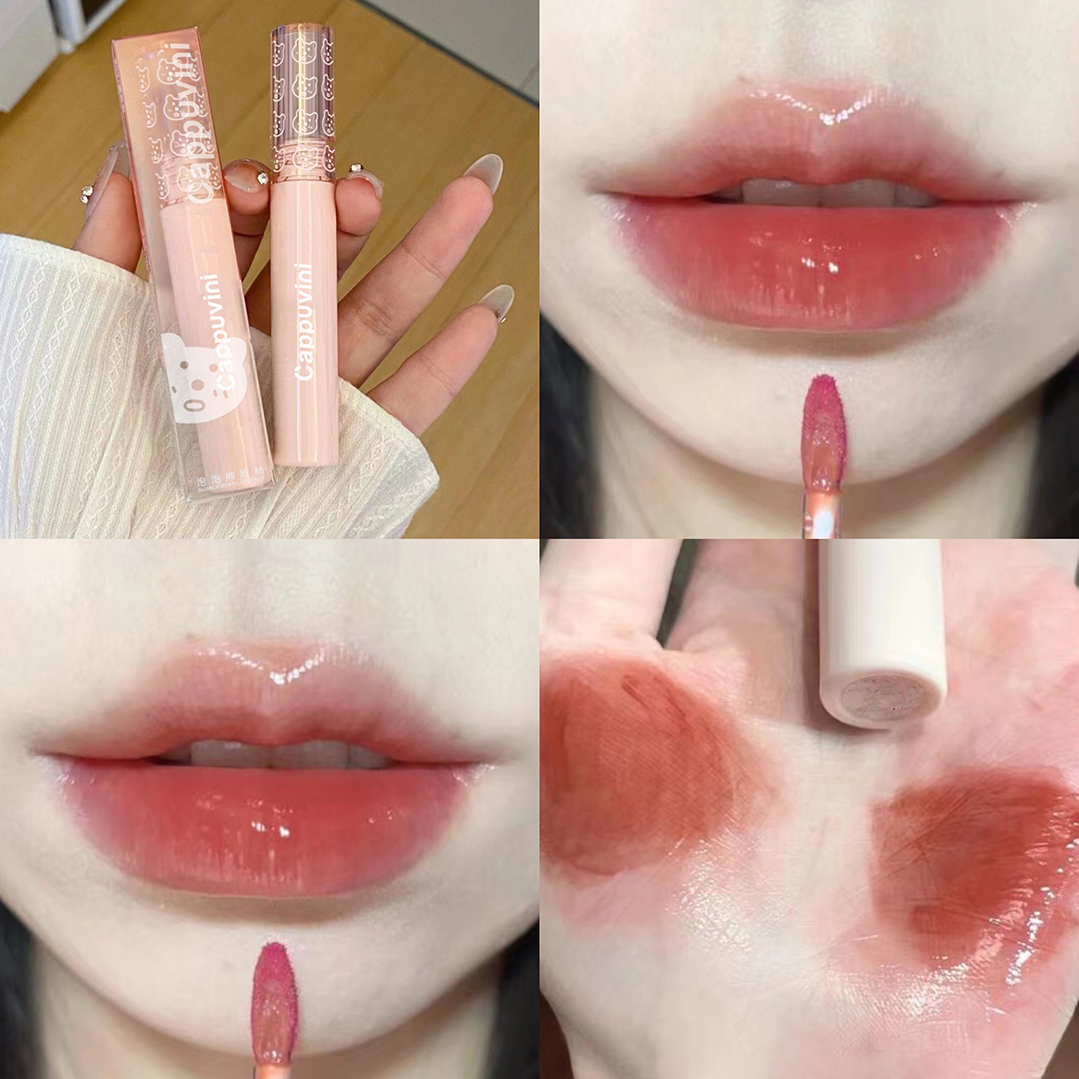 Cherry Pink Mirror Water Lip Gloss Lip Glaze Transparent Gla - 图2