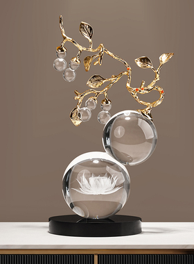 招财水晶葫芦摆件办公室装饰品