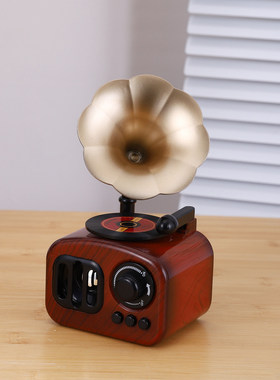 欧式复古留声机造型发条音乐盒