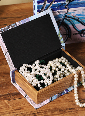 创意木质假书收纳摆件仿真书装饰