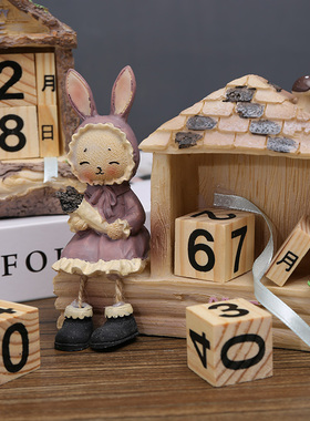 木质日历创意小摆件，桌面装饰品