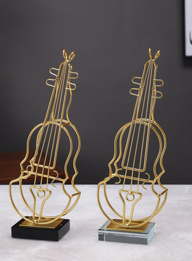 轻奢金属大提琴吉他摆件