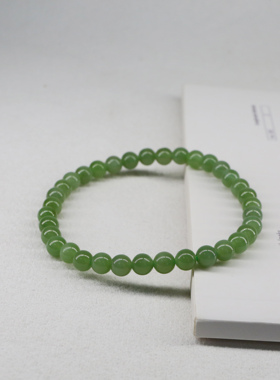 天然碧玉卡5单圈手串老坑料