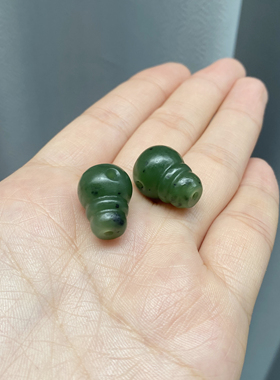 天然和田玉碧玉三通配饰