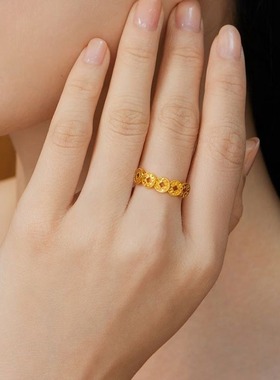 同款沙金爆闪碎冰冰戒指开口指环女