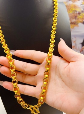 霸气男士百搭圆环项链越南沙金