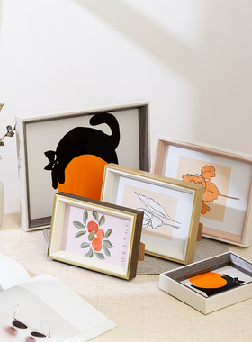 现代简约木质相框摆台免费洗照片