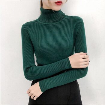 Bonjean Autumn Winter Knitted Jumper Tops turtleneck Pullove