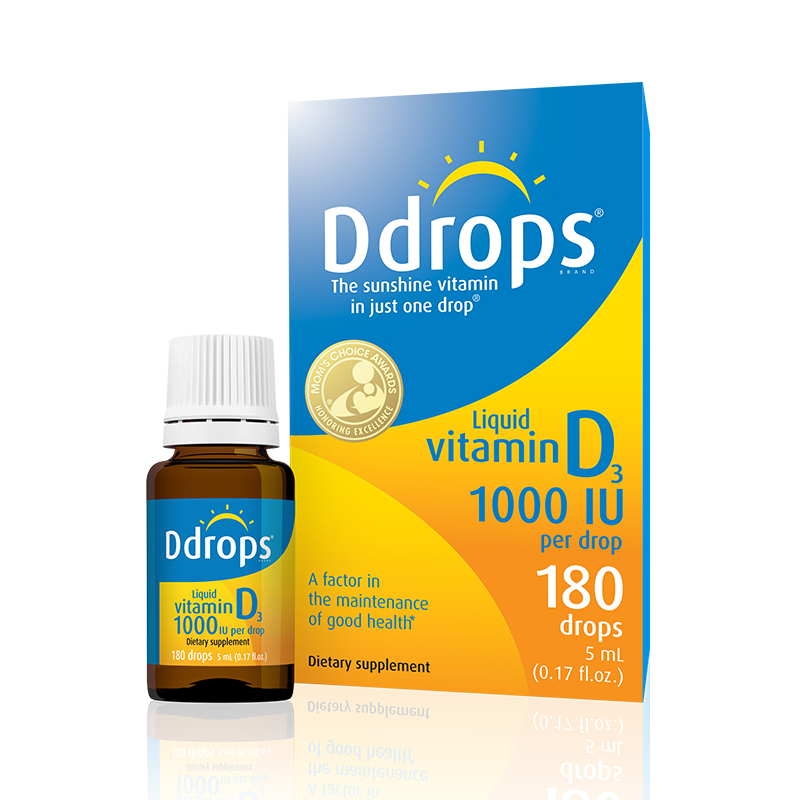 Ddrops 成人维生素D3滴剂1000IU 补充维生素5ml 180滴 - 图0