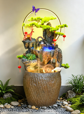 风水轮鱼池循环水庭院阳台摆件