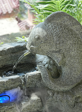 假山循环流水风水轮摆件开业乔迁