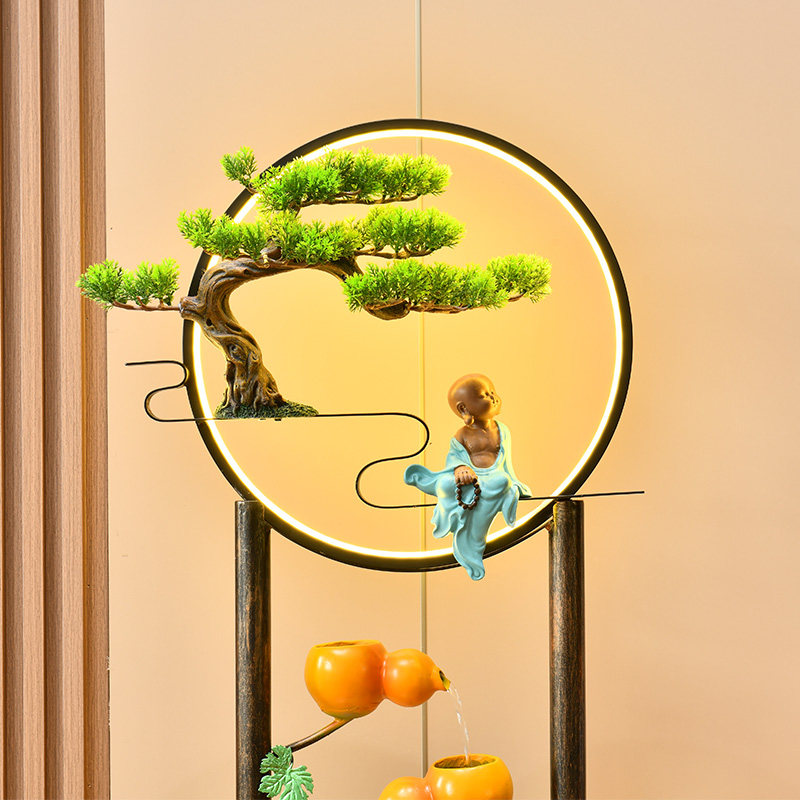 风水轮流水摆件循环水客厅电视柜玄关落地装饰品招财乔迁开业礼物,淘宝优惠券,粉丝福利购,淘宝优惠卷