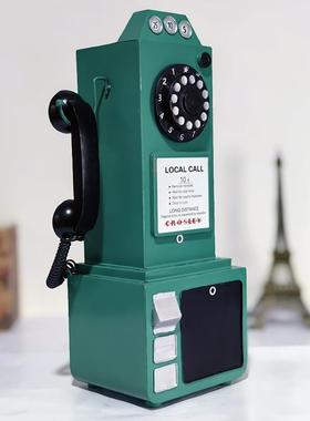 老式复古墙壁挂式电话机模型酒吧咖啡厅墙面装饰品服装店餐厅道具