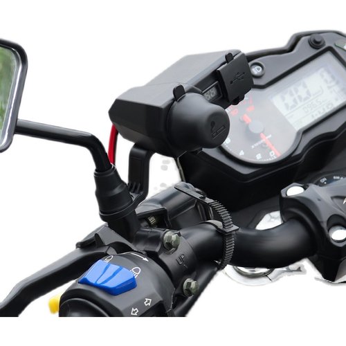 12V转5V电瓶踏板摩托车手机充电器USB充电快充防水加装点烟器接头-图3
