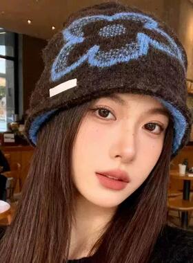 韩国ins复古提花针织帽子女秋冬季2026新款保暖冷帽显脸小包头帽
