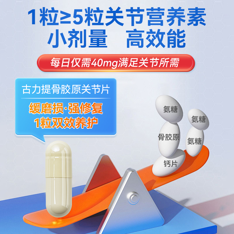 【2瓶装】古力提骨胶原关节片非变性II型骨胶原软骨氨糖软骨素 - 图3