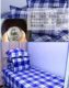 Student sheets blue and white grid single bed sheets and quilt cover