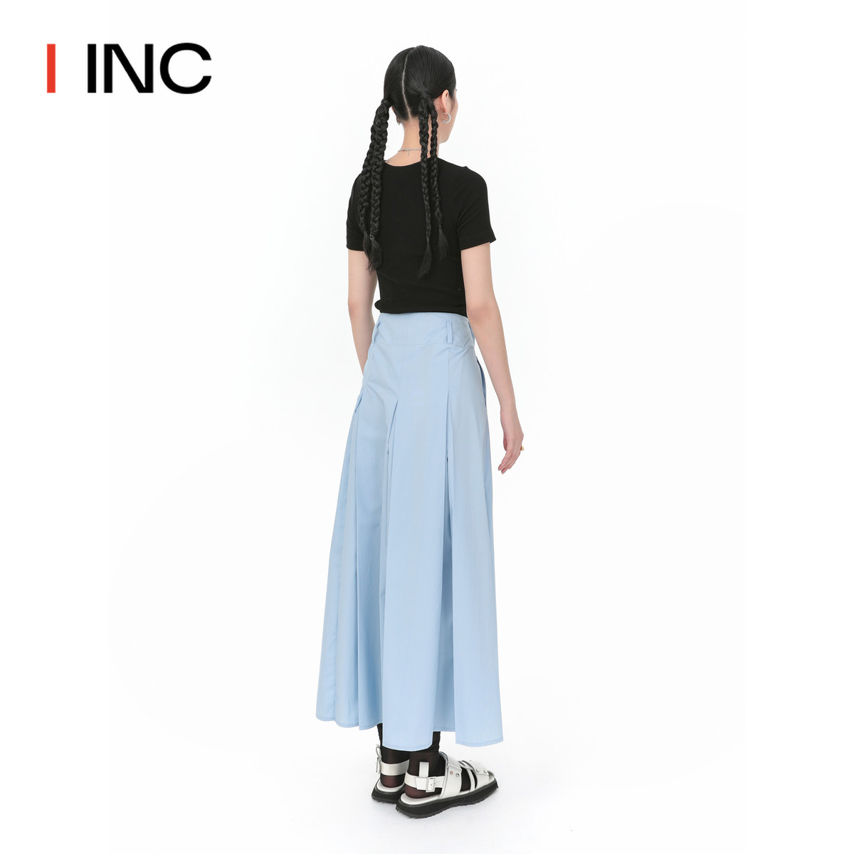 【IMMI 设计师品牌】IINC 春夏素色百褶半裙 - 图1