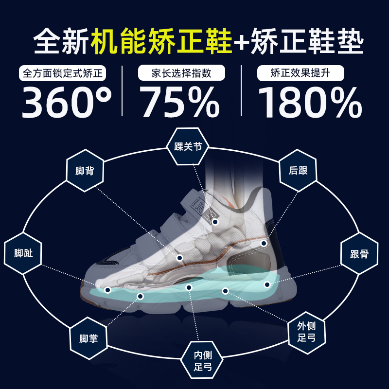 儿童机能鞋扁平足矫正鞋内八字足外翻宝宝学步鞋秋冬新款足弓支撑 - 图3