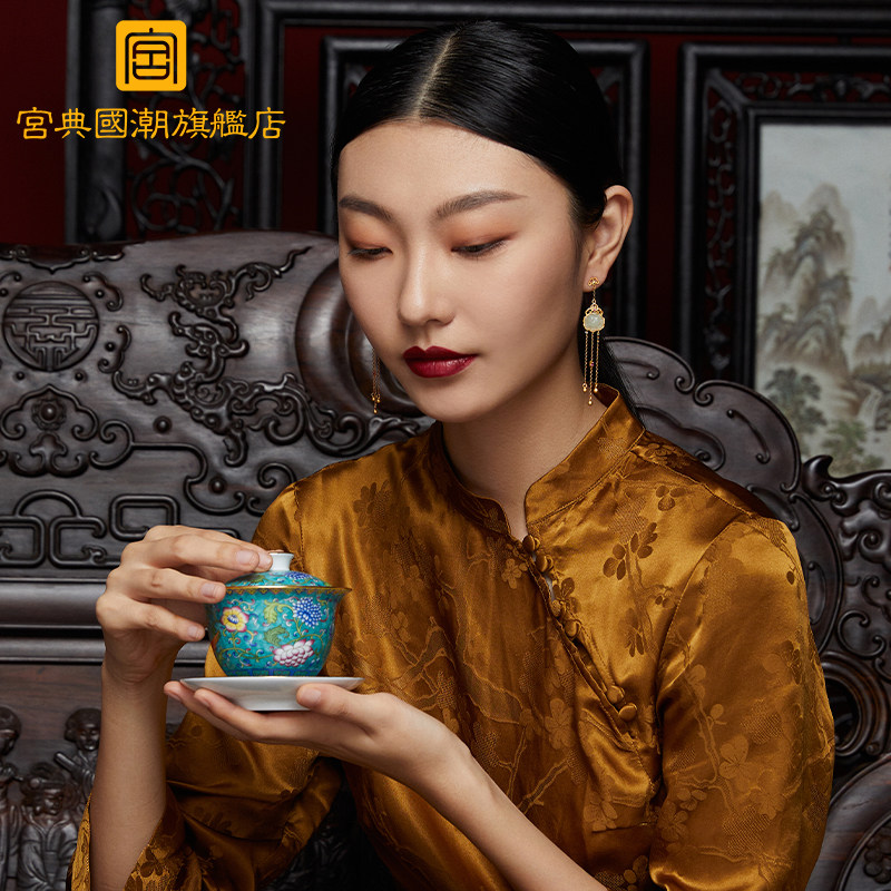 宫典国潮原创设计女小众轻奢耳环 宫典珠宝耳环