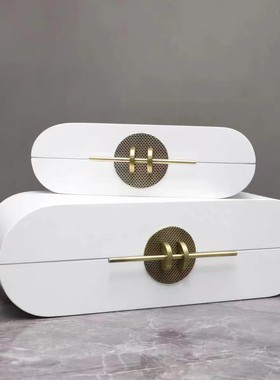 新中式木质红色喜庆收纳盒摆件