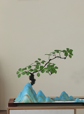 陶瓷造景假山摆件博古架装饰