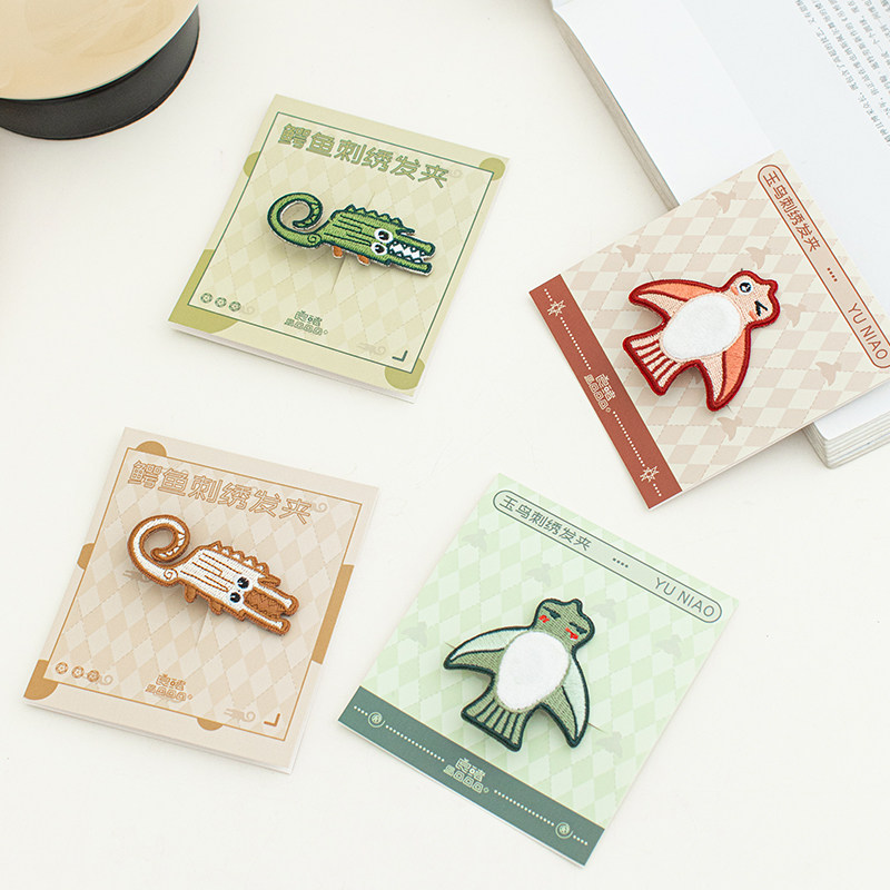 良渚博物院 良渚文化发夹女新款后脑勺前额头饰刺绣开学季送礼