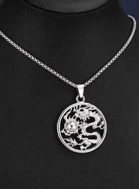 合金镶钻钛钢盒子链男女通用