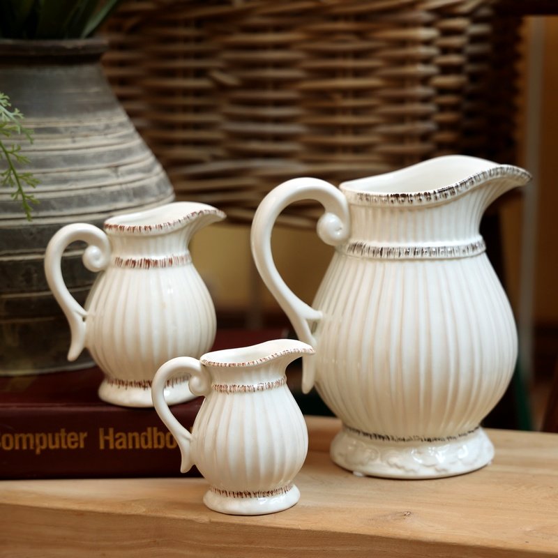 田园地中海花壶陶瓷瓶欧式极简主义花器家居软装装饰瓶插花壶摆件,淘宝优惠券,粉丝福利购,淘宝优惠卷